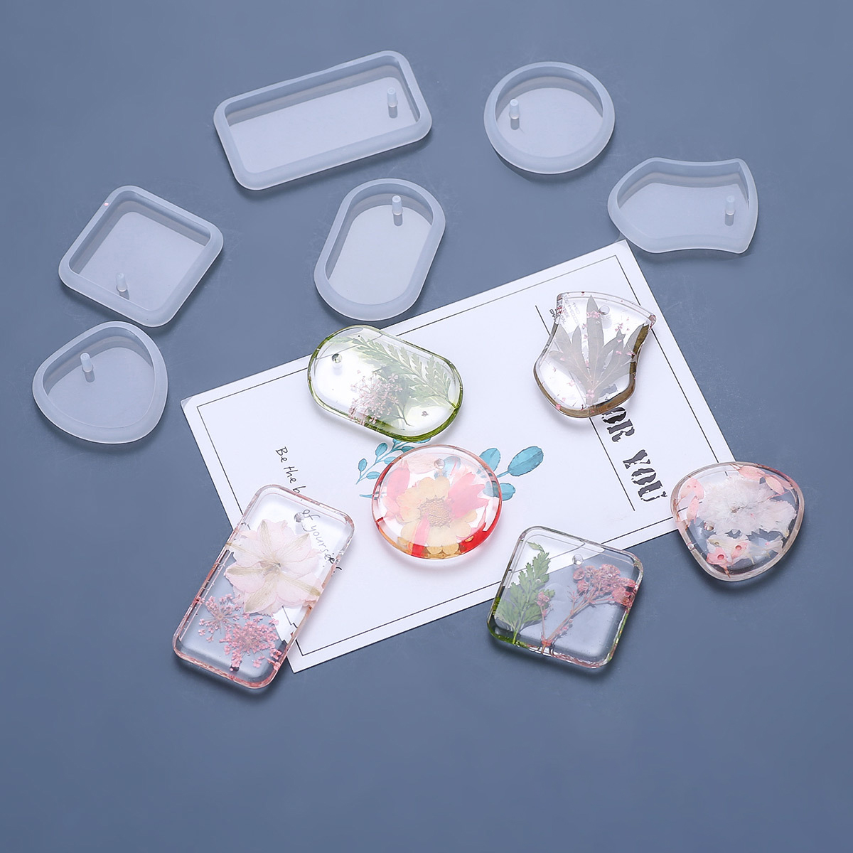 Resin Jewelry Kit - 1/6/10 Buah DIY Gantungan Kunci Liontin