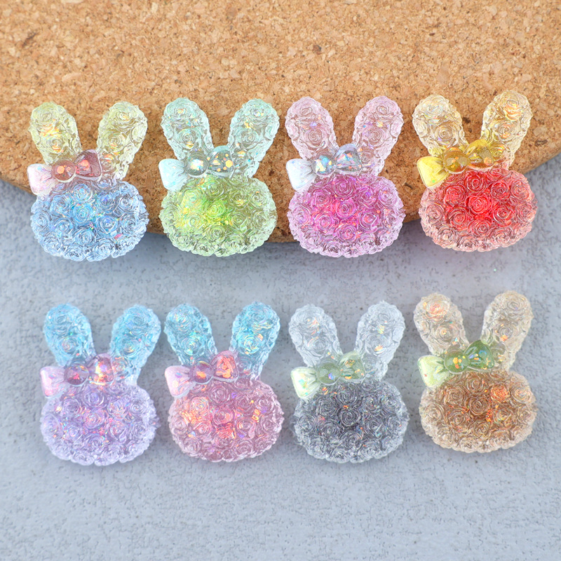 Resin Crafts Diy - 5PCS 18*25mm Cabochon Resin Kelinci Bercahaya