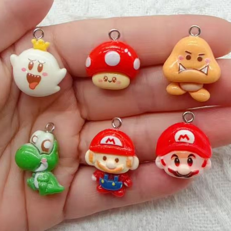 Resin Craft Projects - 10 buah liontin kartun resin, aksesoris