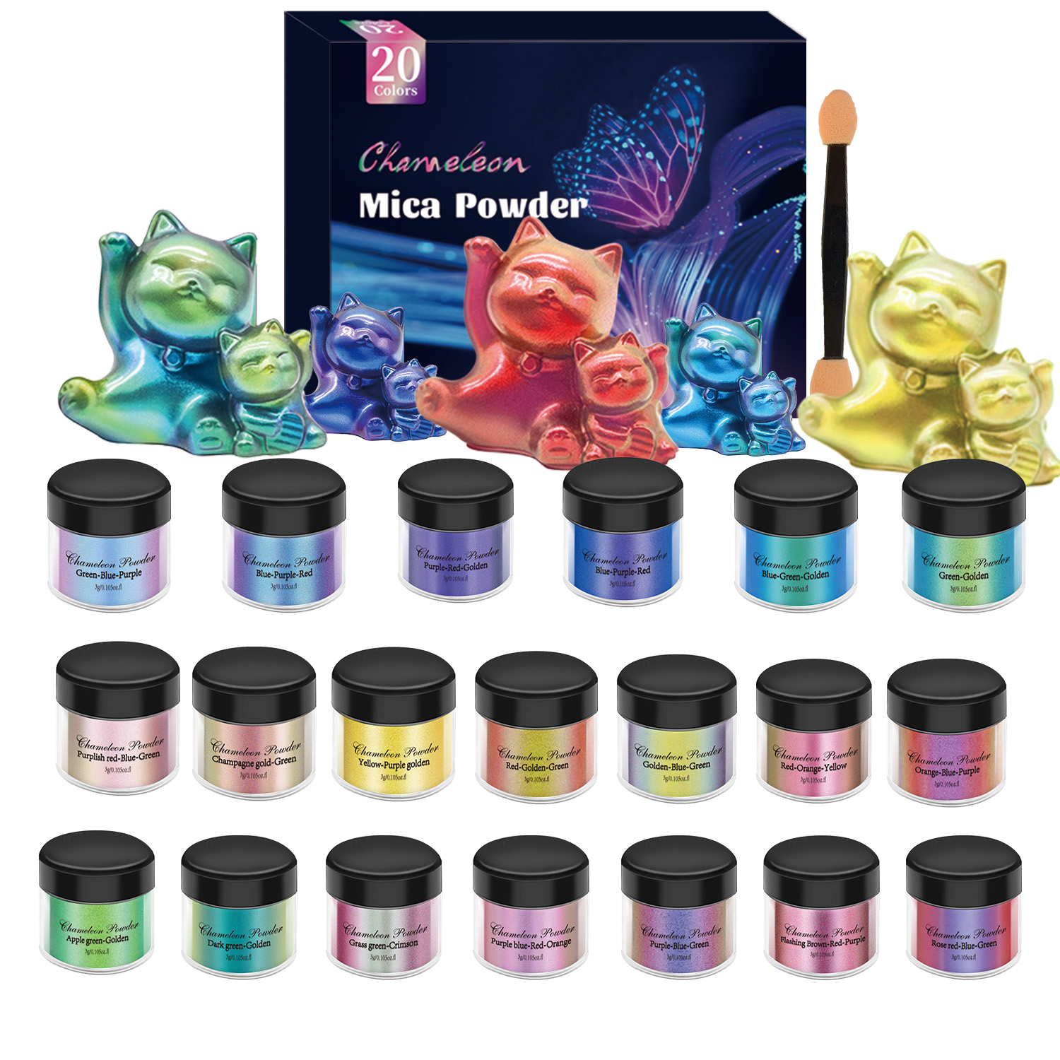 10/20 Buah Set Pigmen Cermin B - Resin Jewelry Kit ulasan dan harga