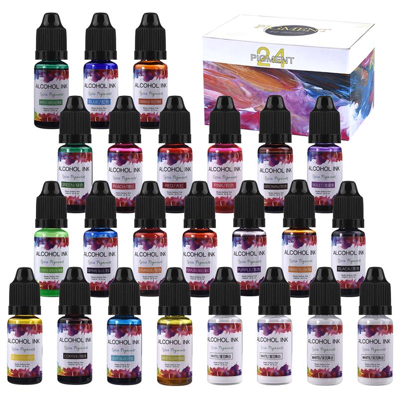 24 Warna/Set 10Ml Tinta Seni P - Resin Pigment Set ulasan dan harga