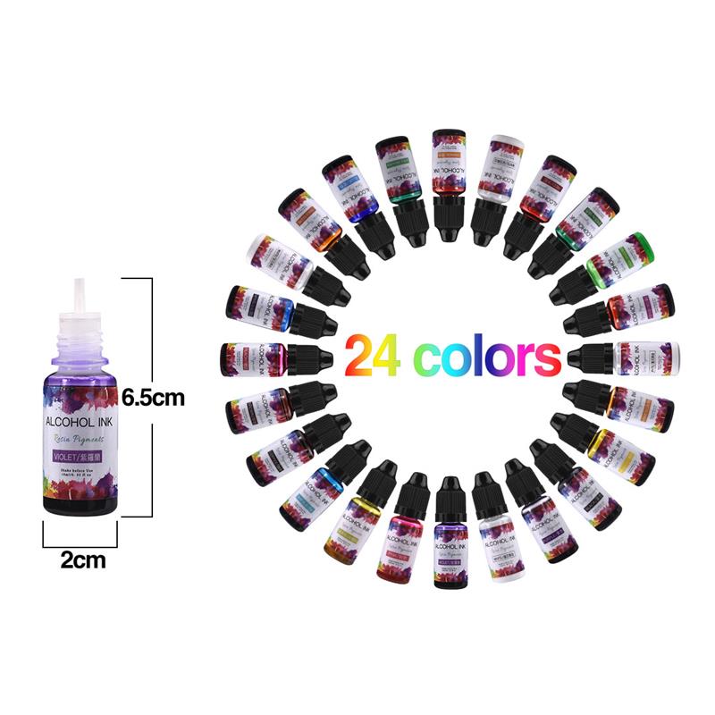 24 Warna/Set 10Ml Tinta Seni P - Resin Pigment Set ulasan dan harga