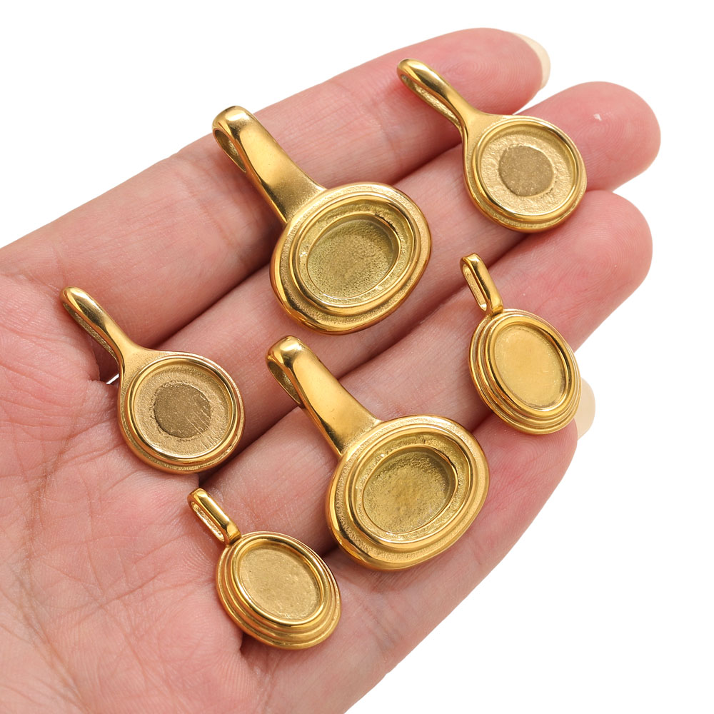 5 pcs Alas Liontin Oval Bulat  - Crafting Resin ulasan dan harga
