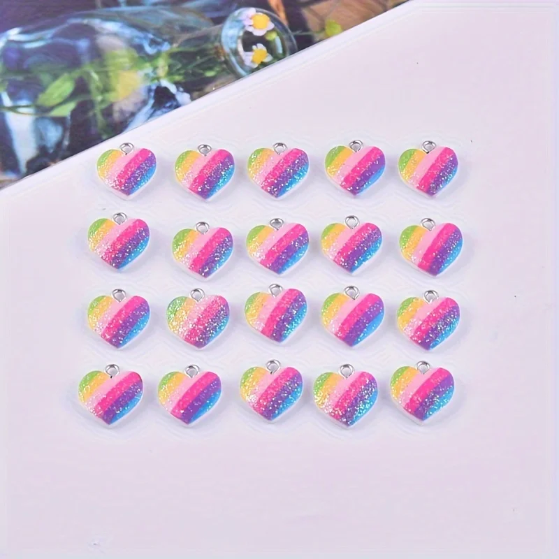 10 Buah Liontin Resin Hati War - Resin Craft Projects ulasan dan harga