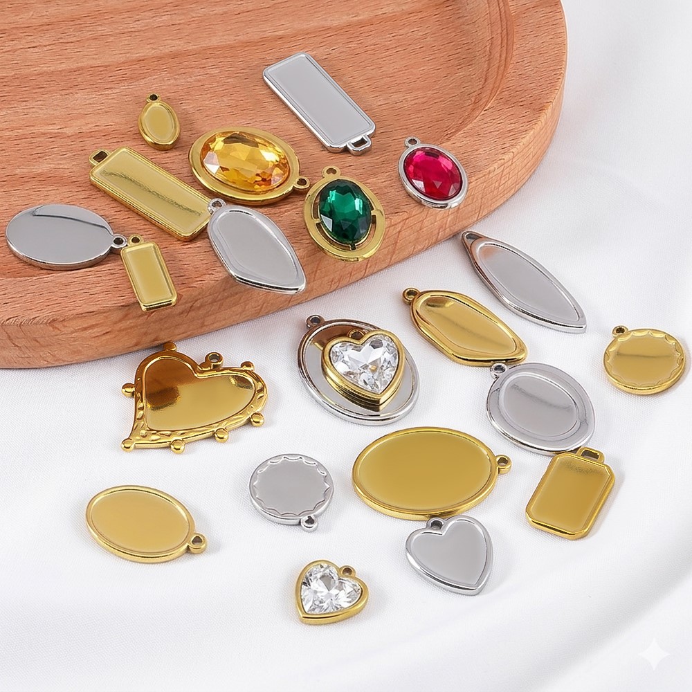 5 pcs + 1 pcs Bezel Charm Pend - Crafting Resin ulasan dan harga