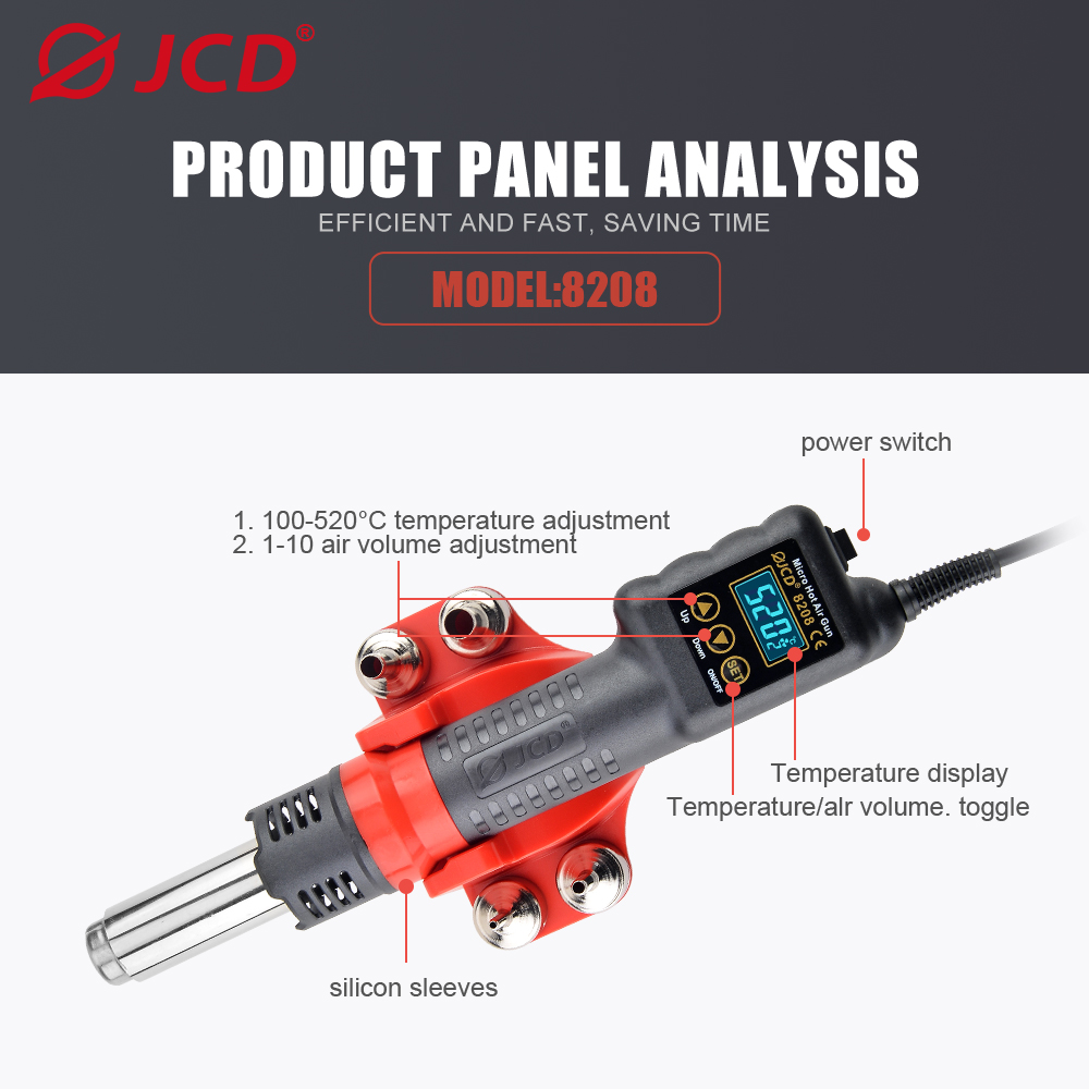 JCD 750W Micro Heat Gun Ulang  - Heat Gun Small ulasan dan harga