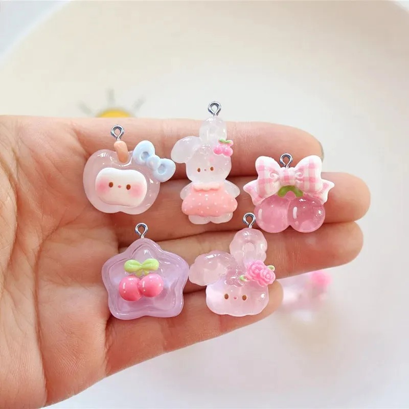 10 Buah Liontin Resin Kelinci  - Resin Crafts Diy ulasan dan harga