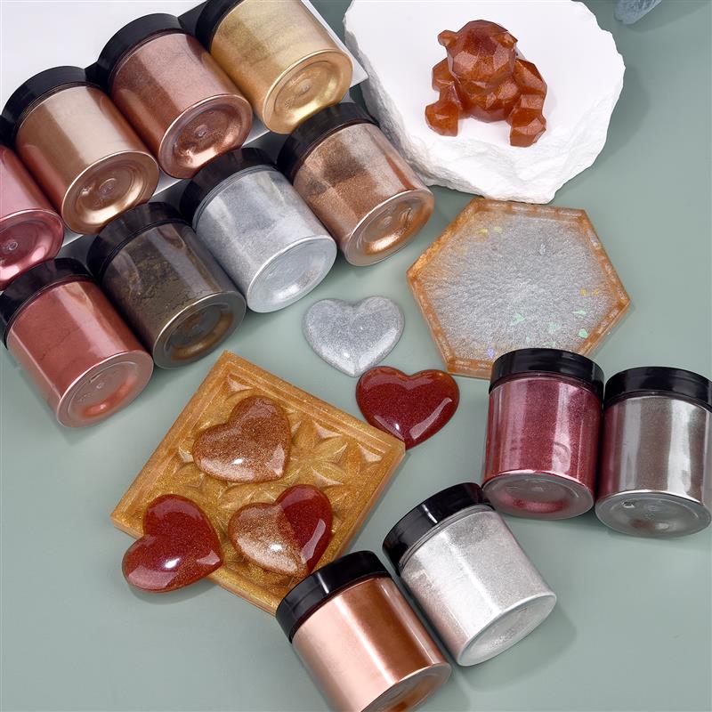50g kilau logam emas perak war - Resin Pigment Set ulasan dan harga
