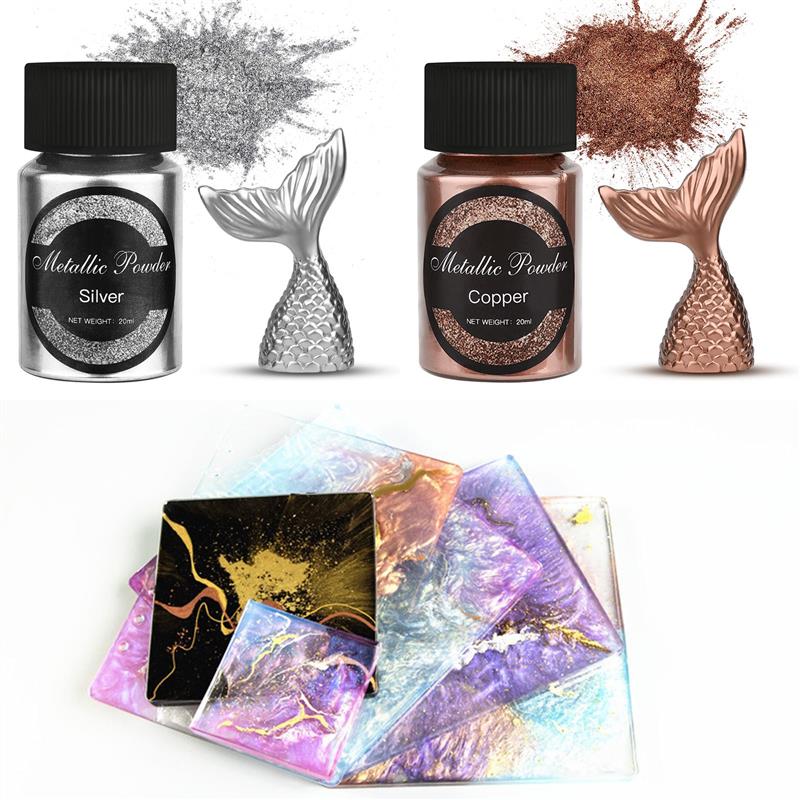 20 Ml kilau logam emas perak w - Resin Pigment Set ulasan dan harga