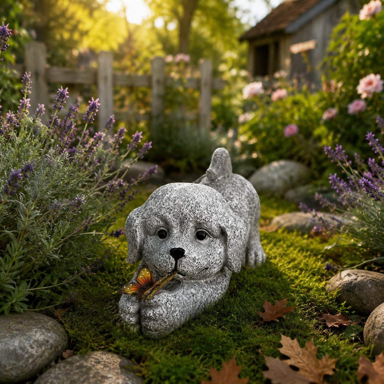 Patung Anjing Tenaga Surya Ker - Crafting Resin ulasan dan harga